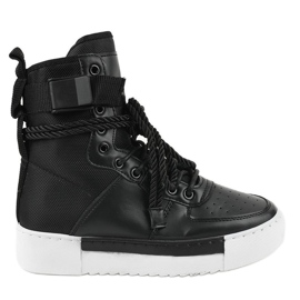 Sorte flade sneakers Y-026