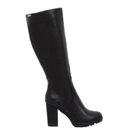 Sorte højhælede støvler 1107-GG Black Ii Species