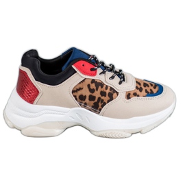 SHELOVET Moderigtige sneakers i leopardprint brun flerfarvet