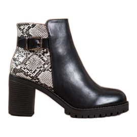 Seastar Snake Print Platform støvler sort