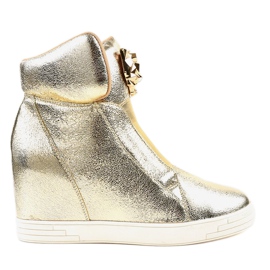 Golden jaguar wedge sneakers KLS-105-5 gylden
