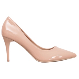 Kylie Klassiske Eco læderpumper beige