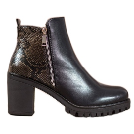 Seastar Snake Print Platform støvler sort