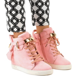 Pink wedge sneakers KLS-103-10 lyserød