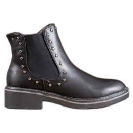 SHELOVET Støvler med rhinestones sort