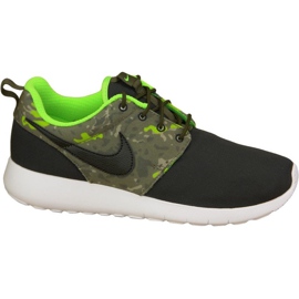 Nike Roshe One Print Gs M 677782-008 sko sort flerfarvet grøn