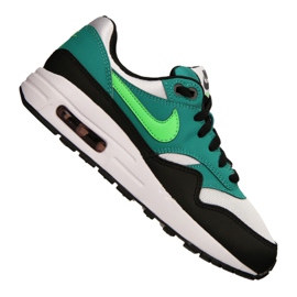 Nike Air Max 1 Gs Jr 807602-111 sko sort flerfarvet grøn