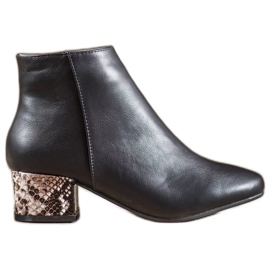 Weide Elegante Snake Print støvler sort flerfarvet