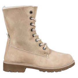 Super Me Snørestøvler beige