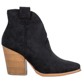 Suede cowboystøvler på søjlen sort