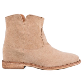 Bella Paris Cowboystøvler i ruskind beige