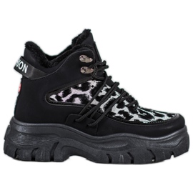 SHELOVET Leopard print sneakers sort