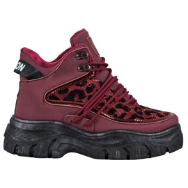 SHELOVET Leopard print sneakers rød