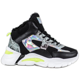 Bella Paris Sneakers med Holo -effekt sort