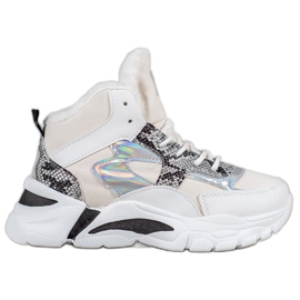 Bella Paris Sneakers med Holo -effekt hvid flerfarvet