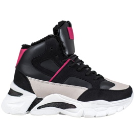 Bella Paris Sneakers med pels sort flerfarvet