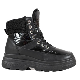 Bella Paris Sneakers med fåreskind sort