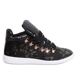 Fløjls sneakers K1834206 Flores sort flerfarvet