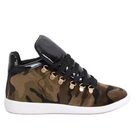 Fløjls sneakers K1834206 Camuflaje flerfarvet grøn