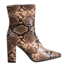 Seastar Snake Print Boot brun flerfarvet
