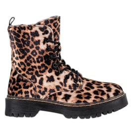 SHELOVET Ruskind arbejdere Leopard Print brun