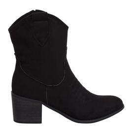 Sort ruskind cowboystøvler 5689 Sort