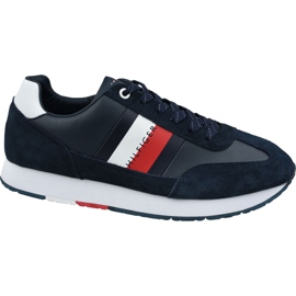 Tommy Hilfiger Corporate Leather Flag Runner M FM0FM02380 403 marineblå