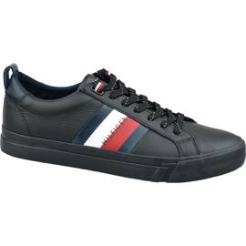 Sko Tommy Hilfiger Flag Detail Leather Sneaker M FM0FM02576 Bds sort