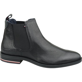 Tommy Hilfiger Signature læder Chelsea støvler M FM0FM02421 990 sort