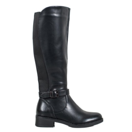 Ideal Shoes Klassiske ridestøvler sort