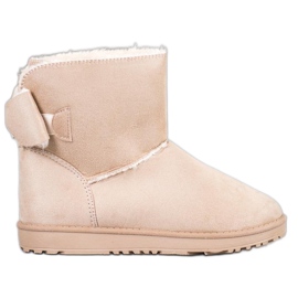 SHELOVET Beige Mukluki Med En Sløjfe
