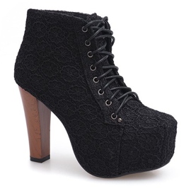Blonder Støvler Solid On Heel K764B Sort