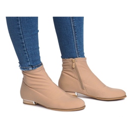 Elegante materialestøvler 26003 Beige