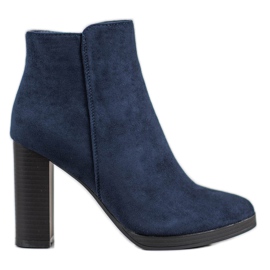 Ideal Shoes Klassiske højhælede støvler blå