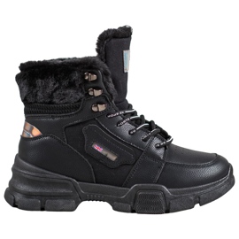 Yes Mile Sneakers med pels sort