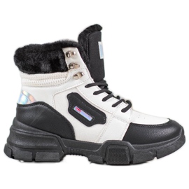 Yes Mile Sneakers med pels hvid sort