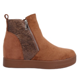 Støvler på en skjult kile kamel RQ235 Camel brun