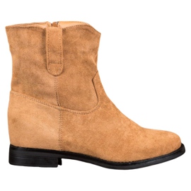 Ideal Shoes Varme cowboystøvler på en kile brun