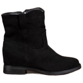 Ideal Shoes Varme cowboystøvler på en kile sort
