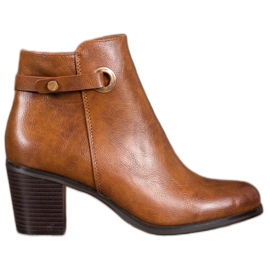 Ideal Shoes Klassiske støvler i økologisk læder brun