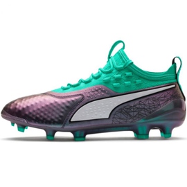 Puma One 1 Il Lth Fg Ag M 104925 01 fodboldstøvler rød grøn