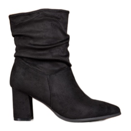 Super Mode Slip-on højhælede ankelstøvler sort
