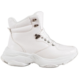 Ideal Shoes Eco læder sneakers hvid