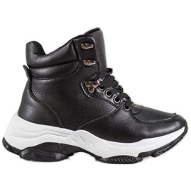 Ideal Shoes Eco læder sneakers sort