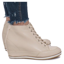Beige Wedge Sneakers med Capucine lynlås