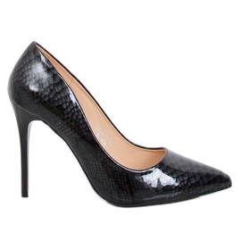 Pumper på en sort og grå LE067P Sort stiletto