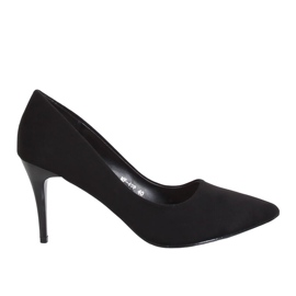 Pumps på en behagelig hæl sort NF-49P Sort
