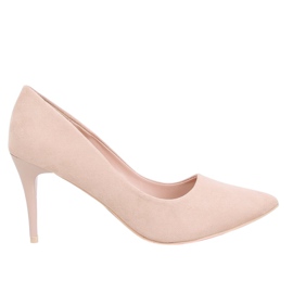 Pumps på en behagelig hælbeige NF-49P Beige