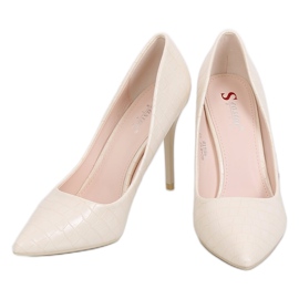 Kvinders høje hæle slangeskind beige GG-81P Beige