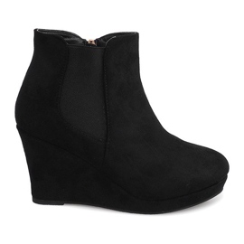 Suede Wedge Støvler YL061 Sort